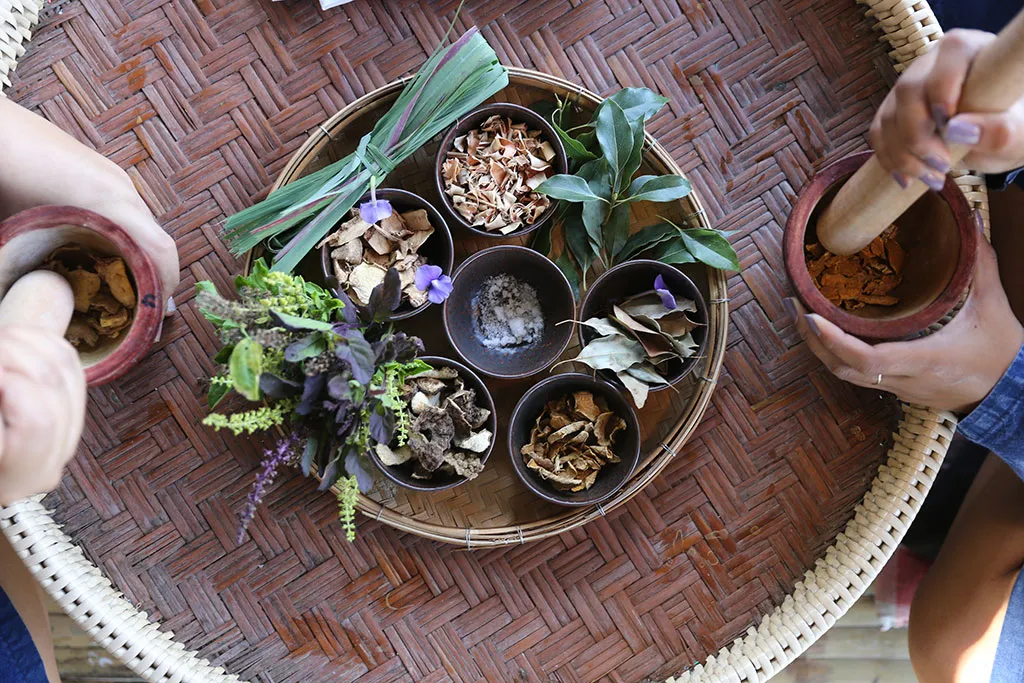 Thai herbs & indigo tie-dye / สมุนไพรและย้อมคราม
